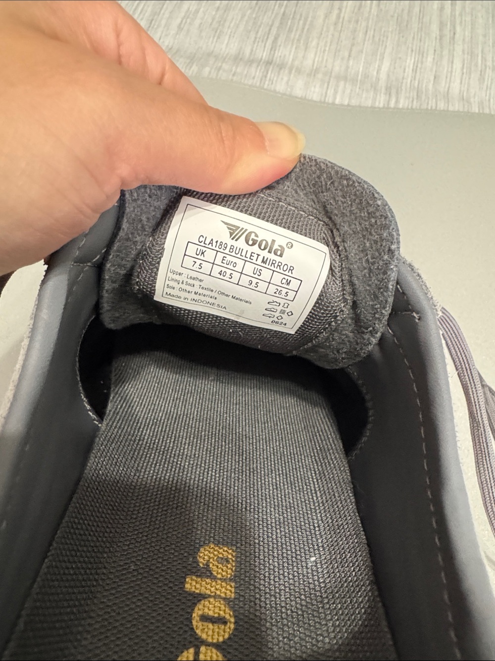 Gola Women's Bullet Pearl Suede Sneakers Trainers - Ash/Gold - Size 9 - Picture 8 of 9